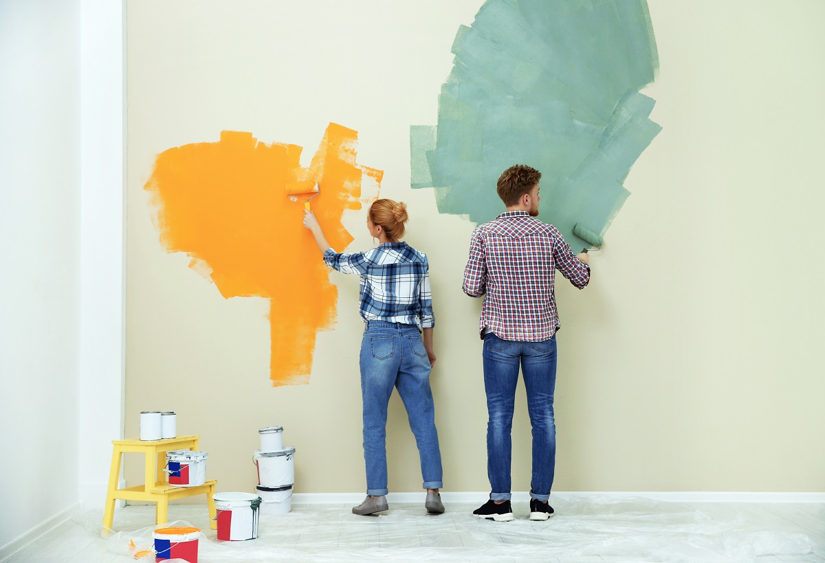 painting wall indoors